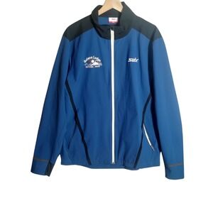 Swix Jacket Mens XLarge Blue Softshell Full Zip Custom Embroidered
